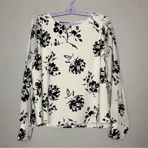 MELLODAY | Women's Flower Print Blouse Size M
